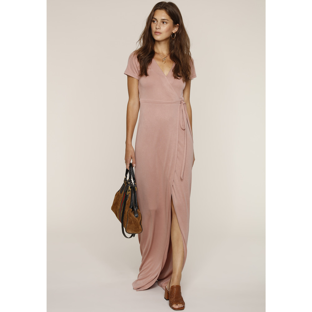 Heartloom Remy Maxi Wrap Dress S Tie Surplice